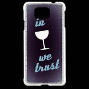 Coque Samsung Galaxy Alpha In Wine We trust Bleu ZG