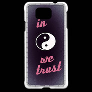 Coque Samsung Galaxy Alpha In Zen We trust Rouge ZG