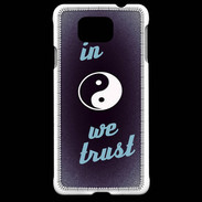 Coque Samsung Galaxy Alpha In Zen We trust Bleu ZG