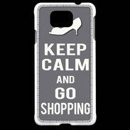 Coque Samsung Galaxy Alpha Keep Calm Go Shopping Gris