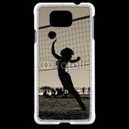 Coque Samsung Galaxy Alpha Beach Volley en noir et blanc 115