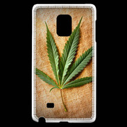 Coque Samsung Galaxy Note Edge Feuille de cannabis sur toile beige