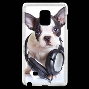 Coque Samsung Galaxy Note Edge Bulldog français avec casque de musique
