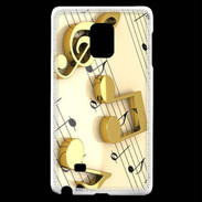 Coque Samsung Galaxy Note Edge Portée de notes en or