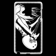 Coque Samsung Galaxy Note Edge Musicienne guitare électrique en noir et blanc