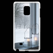 Coque Samsung Galaxy Note Edge paysage hiver deux lanternes