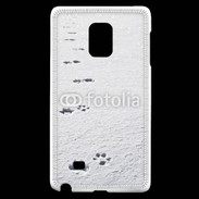 Coque Samsung Galaxy Note Edge Traces de pas d'animal dans la neige