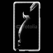 Coque Samsung Galaxy Note Edge Femme enceinte en noir et blanc