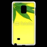 Coque Samsung Galaxy Note Edge Feuille de cannabis sur fond jaune 2