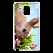 Coque Samsung Galaxy Note Edge Lapin et fleurs