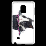 Coque Samsung Galaxy Note Edge Lapin noir et blanc dans un chapeau