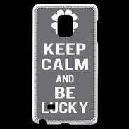 Coque Samsung Galaxy Note Edge Keep Calm Be lucky Gris