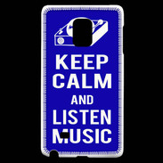 Coque Samsung Galaxy Note Edge Keep Calm Listen music Bleu