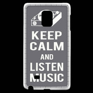 Coque Samsung Galaxy Note Edge Keep Calm Listen music Gris