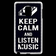 Coque Samsung Galaxy Note Edge Keep Calm Listen music Noir