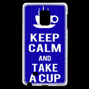 Coque Samsung Galaxy Note Edge Keep Calm Take a cup Bleu