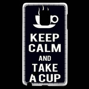 Coque Samsung Galaxy Note Edge Keep Calm Take a cup Noir