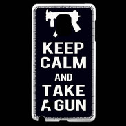 Coque Samsung Galaxy Note Edge Keep Calm Take a gun Noir