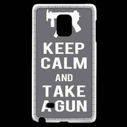 Coque Samsung Galaxy Note Edge Keep Calm Take a gun Gris