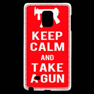 Coque Samsung Galaxy Note Edge Keep Calm Take a gun Rouge