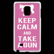 Coque Samsung Galaxy Note Edge Keep Calm Take a gun Rose