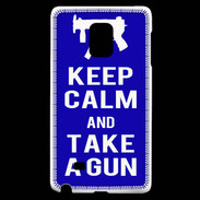 Coque Samsung Galaxy Note Edge Keep Calm Take a gun Bleu