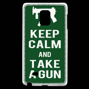 Coque Samsung Galaxy Note Edge Keep Calm Take a gun Vert