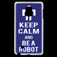Coque Samsung Galaxy Note Edge Keep Calm Be a Robot Bleu