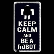 Coque Samsung Galaxy Note Edge Keep Calm Be a Robot Noir