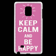 Coque Samsung Galaxy Note Edge Keep Calm Be Happy Rose