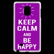 Coque Samsung Galaxy Note Edge Keep Calm Be Happy Violet