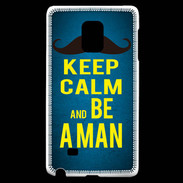 Coque Samsung Galaxy Note Edge Keep Calm Be a Man Bleu