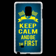 Coque Samsung Galaxy Note Edge Keep Calm and Be the First Bleu