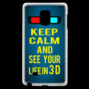 Coque Samsung Galaxy Note Edge Keep Calm and See your life 3D Bleu