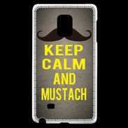 Coque Samsung Galaxy Note Edge Keep Calm and Mustach Gris