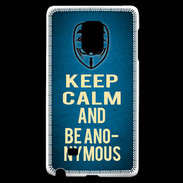 Coque Samsung Galaxy Note Edge Keep Calm and Be Anonymous Bleu