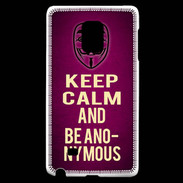 Coque Samsung Galaxy Note Edge Keep Calm and Be Anonymous Rose