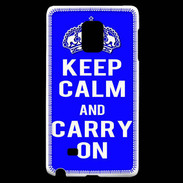 Coque Samsung Galaxy Note Edge Keep Calm and Carry on Bleu