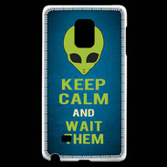 Coque Samsung Galaxy Note Edge Keep Calm and Wait Alien Bleu