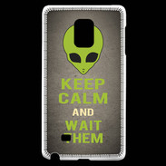 Coque Samsung Galaxy Note Edge Keep Calm and Wait Alien Gris