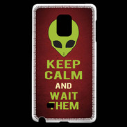 Coque Samsung Galaxy Note Edge Keep Calm and Wait Alien Rouge