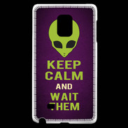 Coque Samsung Galaxy Note Edge Keep Calm and Wait Alien Violet