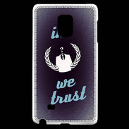 Coque Samsung Galaxy Note Edge In anonymous We trust bleu ZG