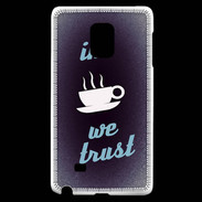 Coque Samsung Galaxy Note Edge In Coffee We trust Bleu ZG