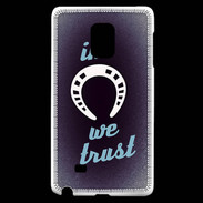Coque Samsung Galaxy Note Edge In Luck We trust Bleu ZG