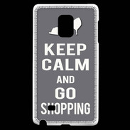 Coque Samsung Galaxy Note Edge Keep Calm Go Shopping Gris