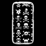 Coque Samsung Galaxy Ace4 Crâne en folie sur fond noir