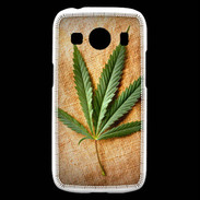 Coque Samsung Galaxy Ace4 Feuille de cannabis sur toile beige