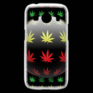 Coque Samsung Galaxy Ace4 Effet cannabis sur fond noir