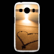 Coque Samsung Galaxy Ace4 Coeur sur la plage avec couché de soleil